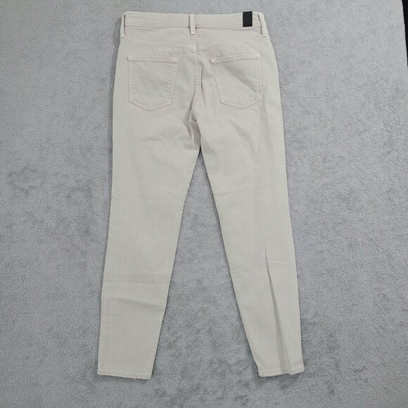 Vince Womens Skinny Jeans Size 26 Beige Cotton Blend  Light Distressed - Picture 2 of 9